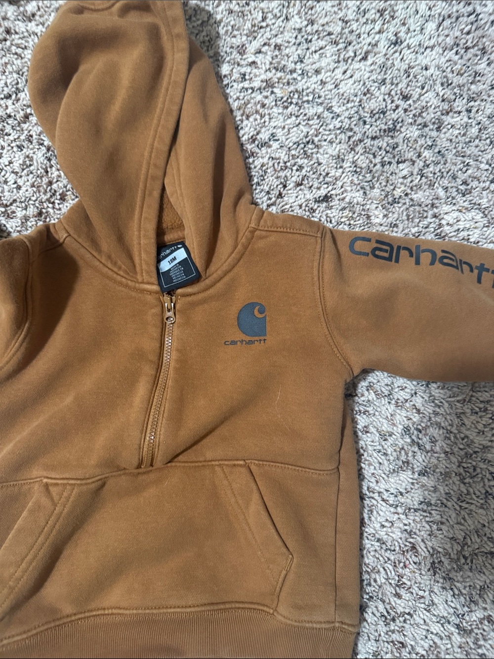 Carhartt Kids' Caramel Brown Hooded Zip Sweatshirt